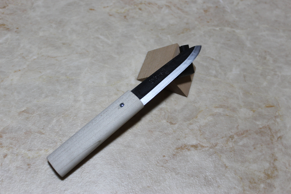 Yellow steel Single bevel fisherman's knife Makiri knife Handy size Kajibee